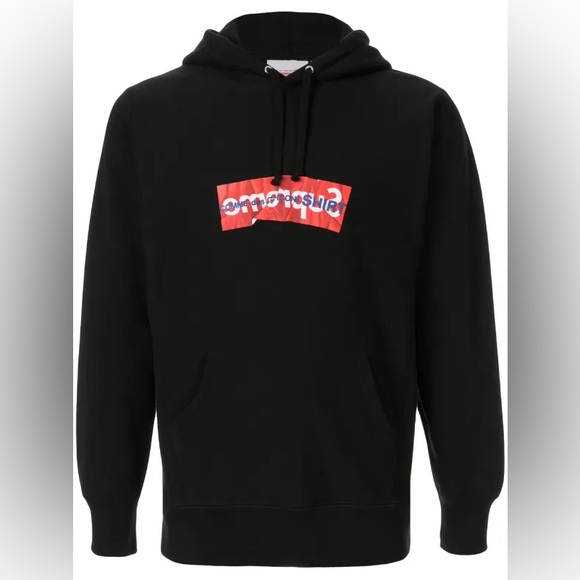 Supreme X Comme Des Garçons Black Hoodie Size Small - Picture 1 of 7